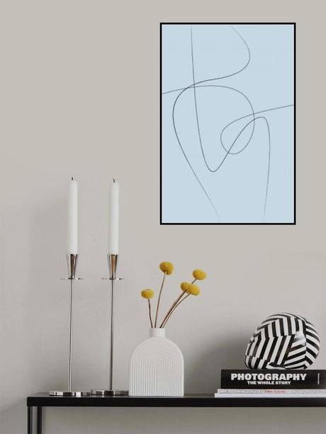 Blue Abstract Poster och Canvastavla