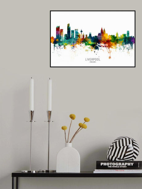 Liverpool England Skyline Poster och Canvastavla