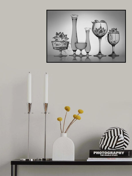 Lotus flower in glasses Poster och Canvastavla