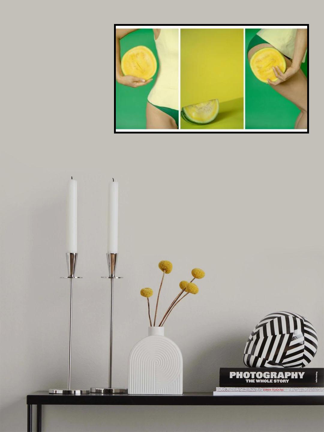 triptych with yellow watermelon Poster och Canvastavla