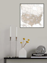 Highly detailed map of the United States, Louie Poster och Canvastavla