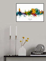 Stirling Scotland Skyline Poster och Canvastavla