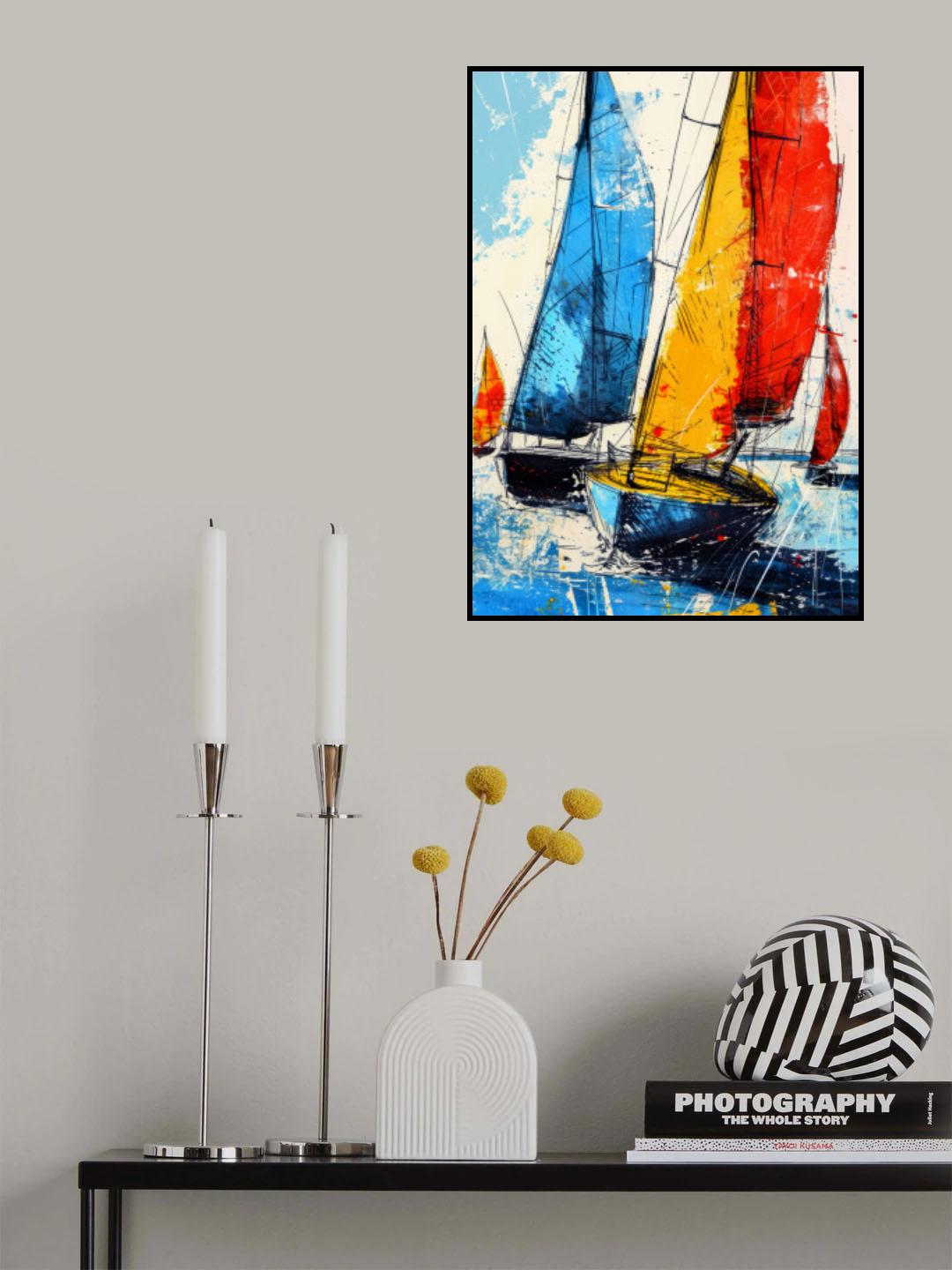 Yacht racing sport art 2 Poster och Canvastavla