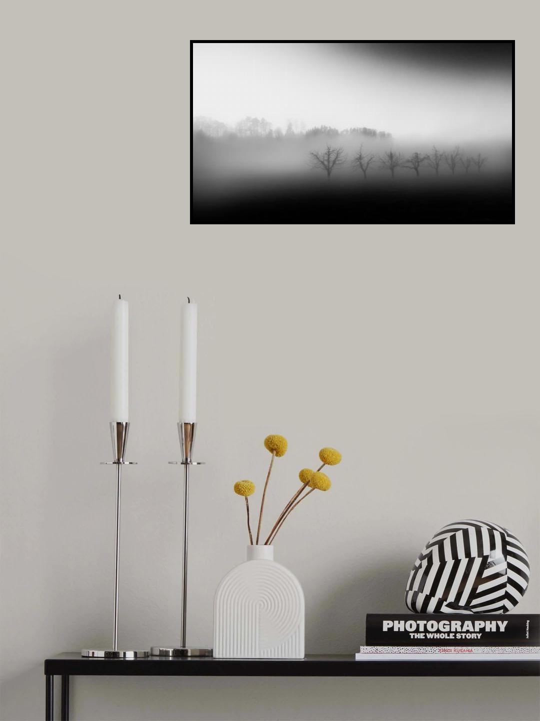 Eight trees in the mist Poster och Canvastavla