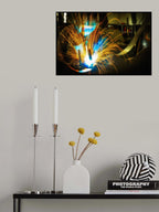 Artist welding steel sculpture Poster och Canvastavla