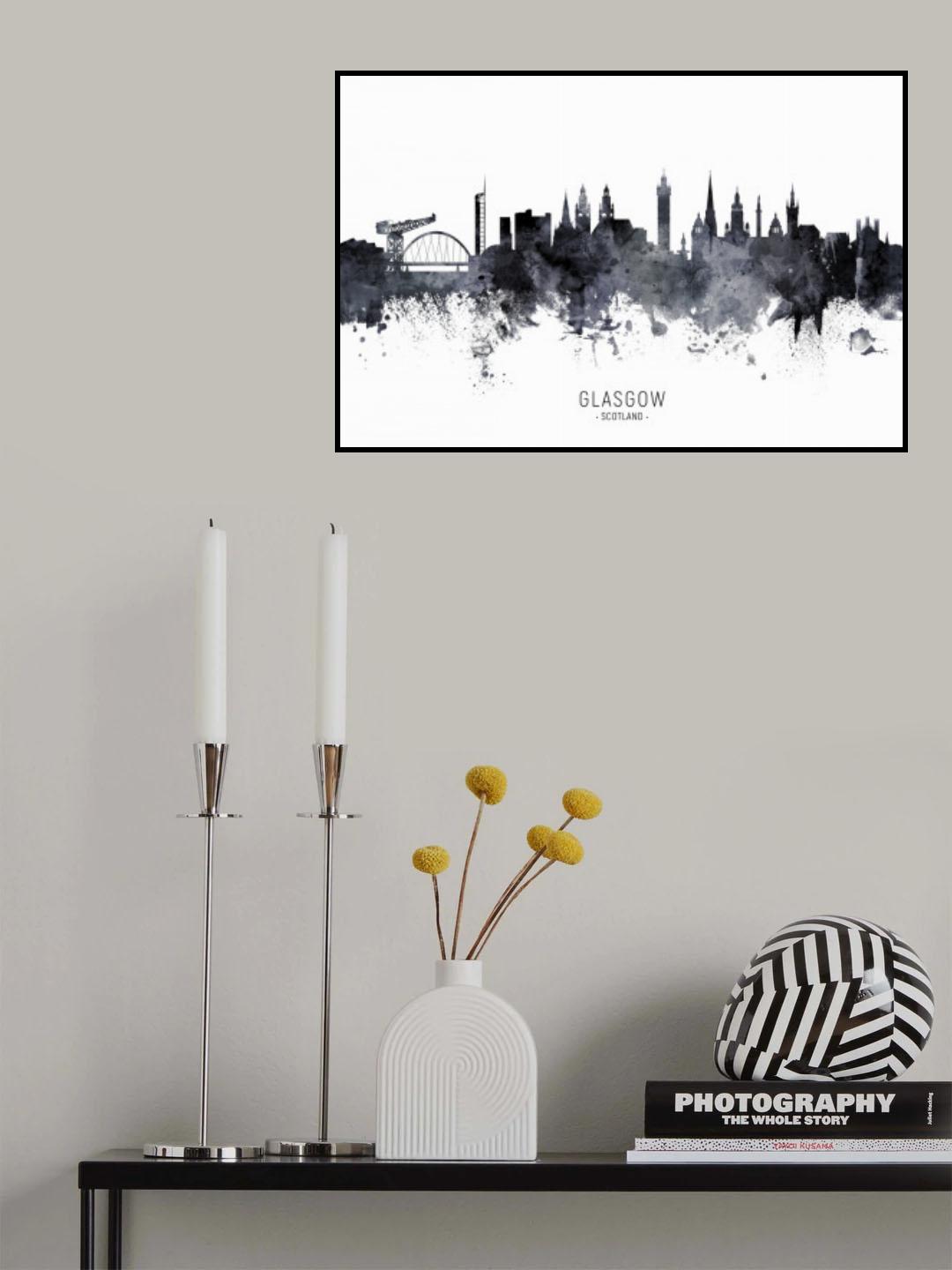 Glasgow Scotland Skyline Poster och Canvastavla