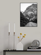 Black and White Road between the mountains Poster och Canvastavla