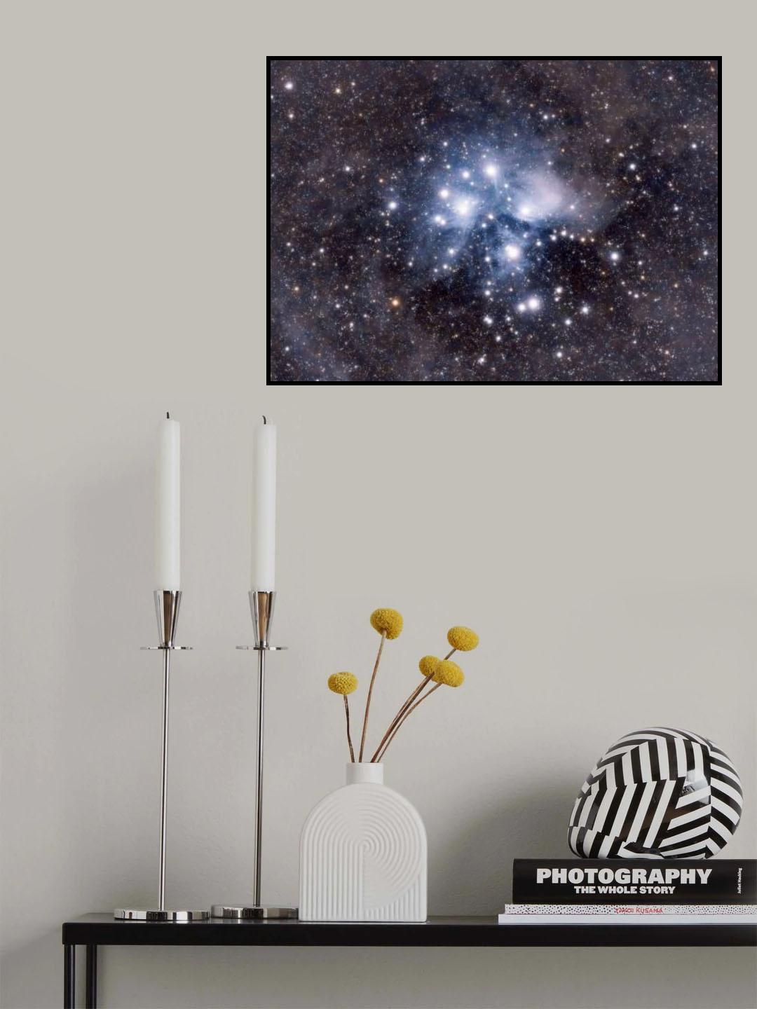 Seven Sisters in the midst of Cosmic Muddy Field. Poster och Canvastavla
