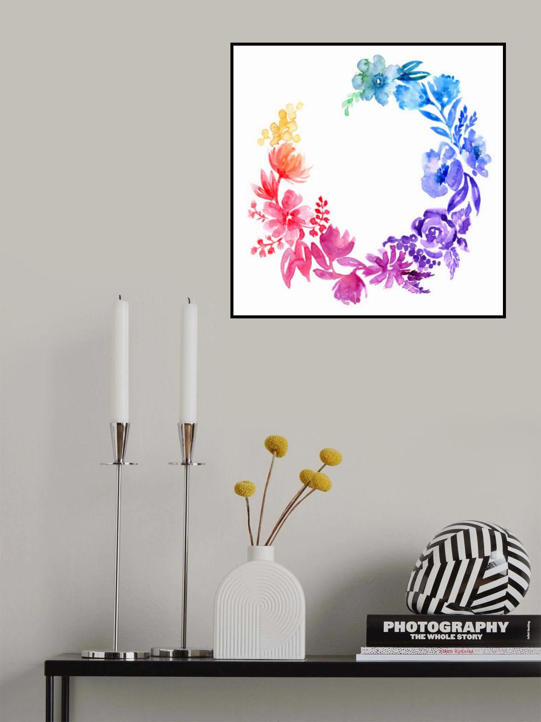 Ombre watercolor wreath Poster och Canvastavla