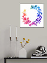 Ombre watercolor wreath Poster och Canvastavla