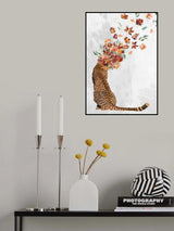 Cheetah Autumn Leaves Head Poster och Canvastavla