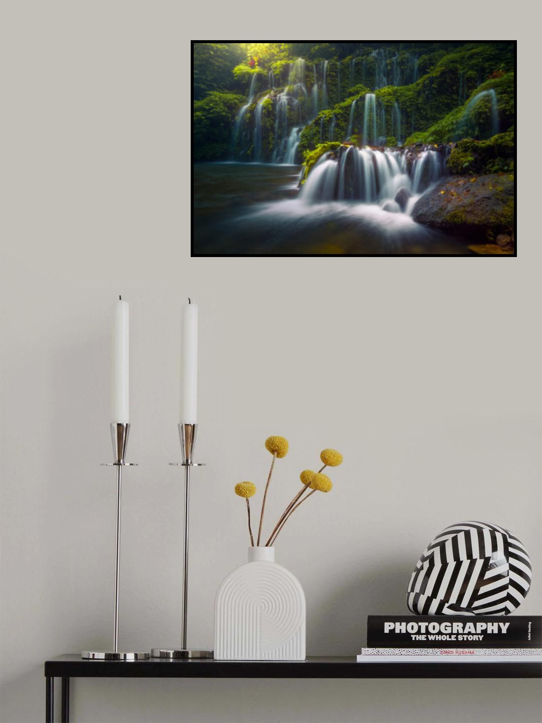 Banyu Wana Amartha Falls Poster och Canvastavla