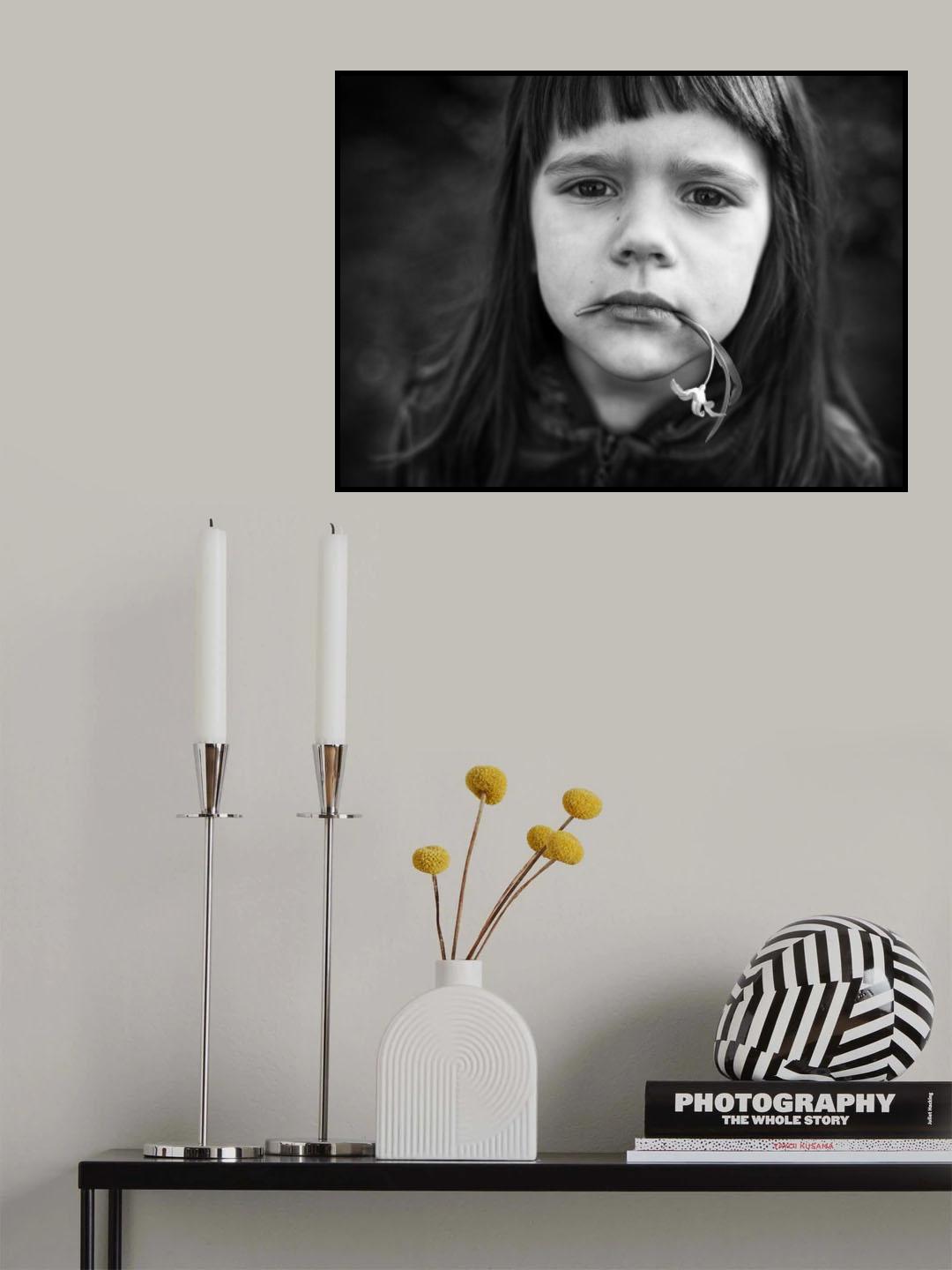 Portrait with a flower Poster och Canvastavla