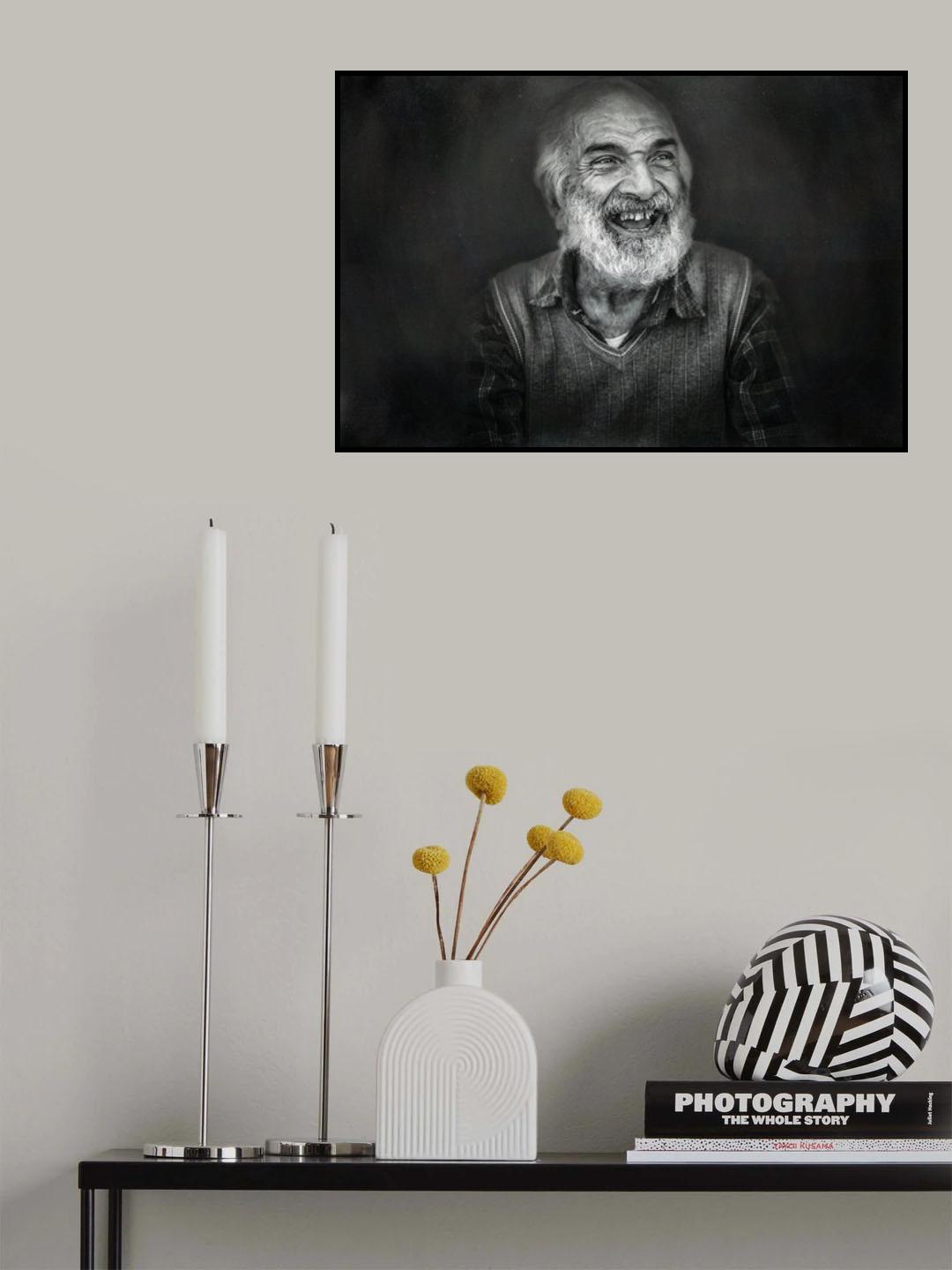 Old Man's Smiling Poster och Canvastavla