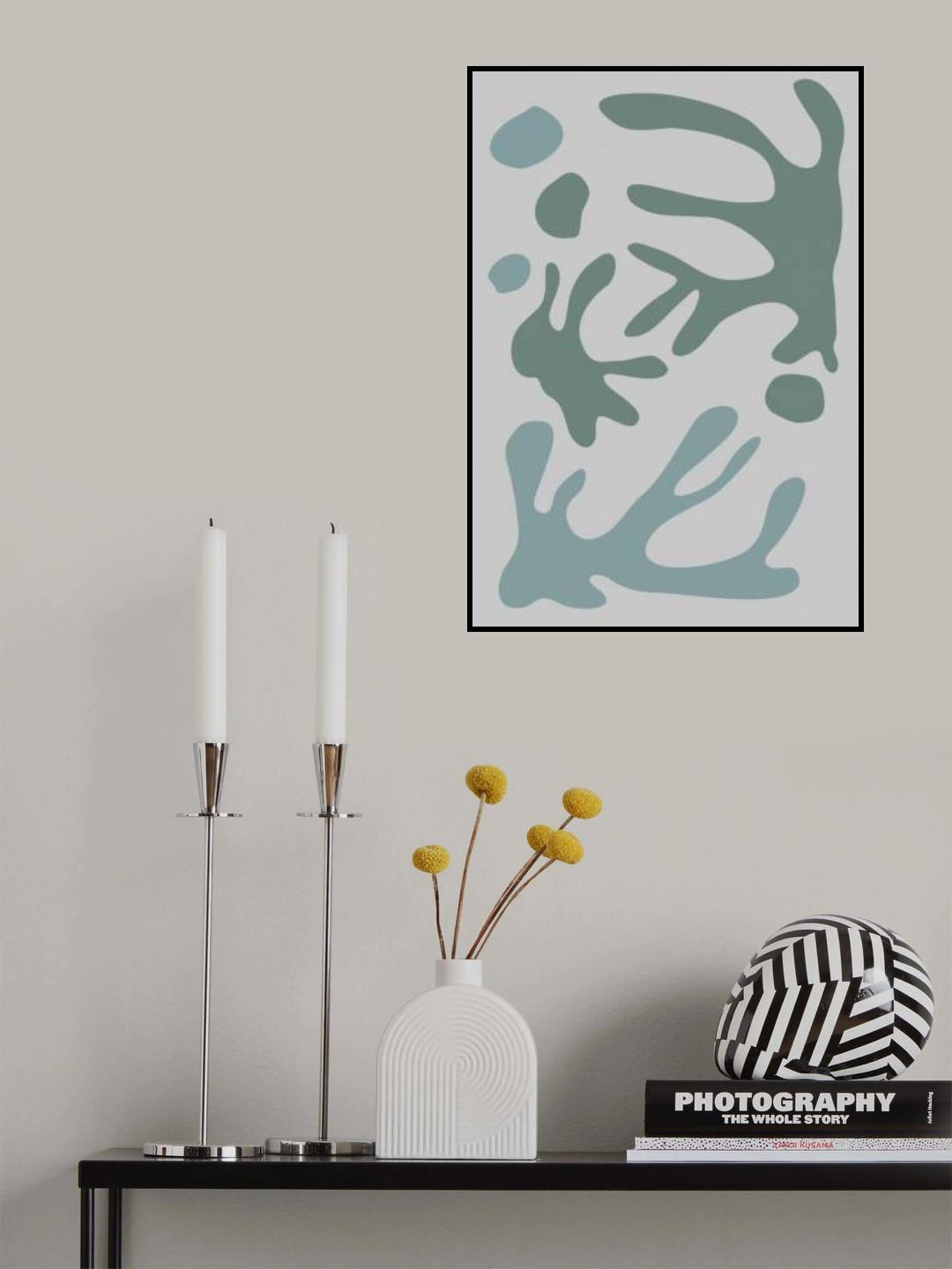 Seaweed Teal No 1 Poster och Canvastavla