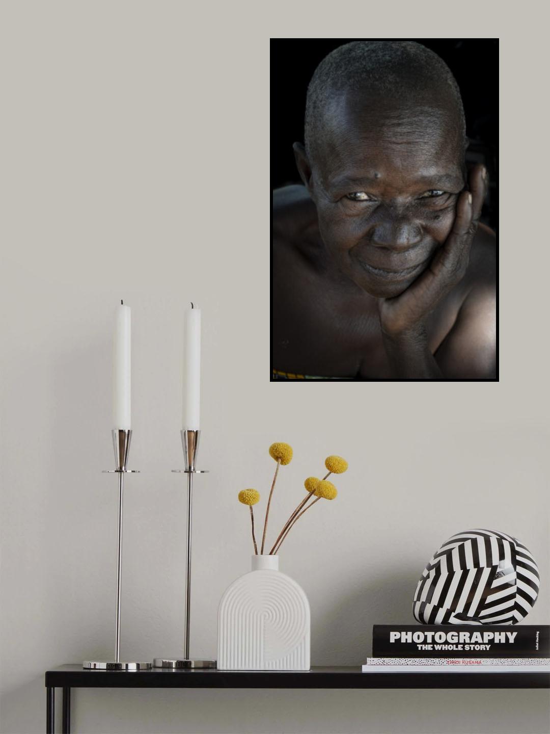 elder at a dowayo village at northern Cameroon Poster och Canvastavla