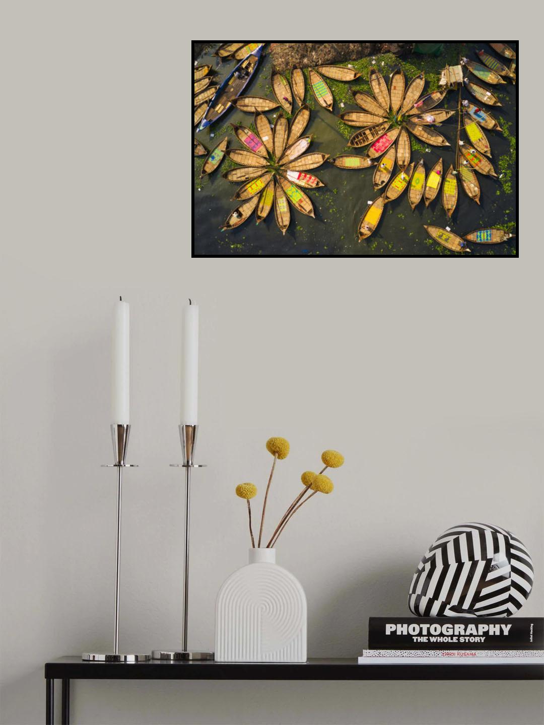 Traditional wooden boats and life Poster och Canvastavla