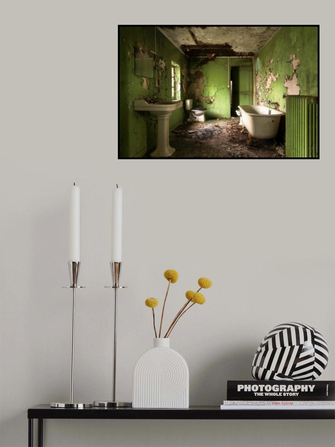 Green Bathroom Poster och Canvastavla