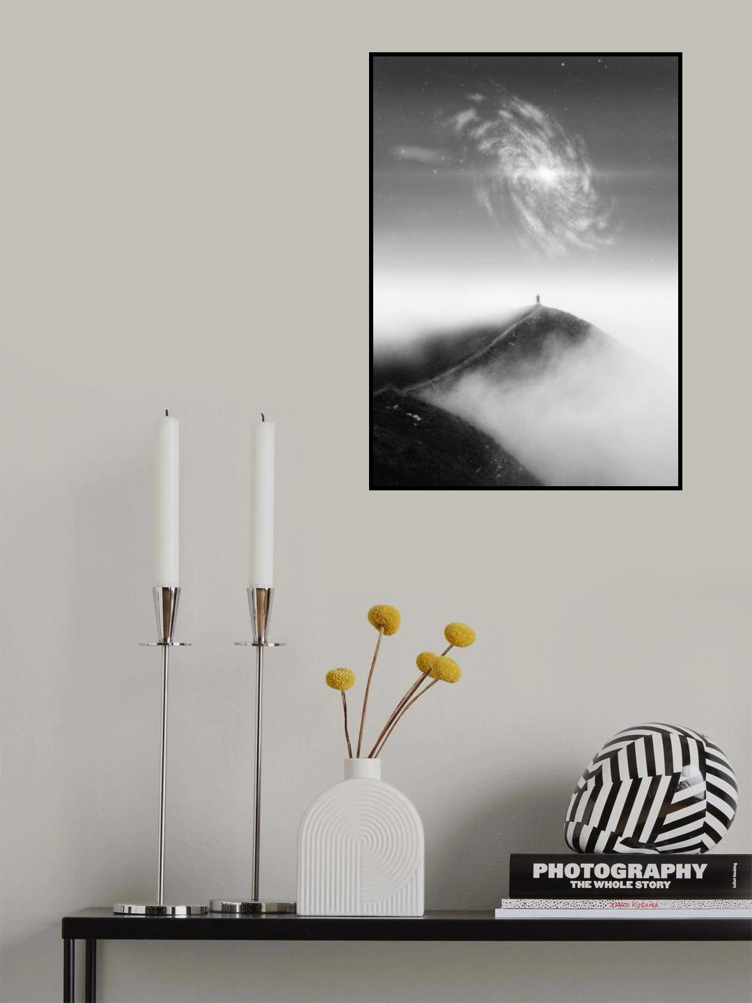 Spiral Space BW Poster och Canvastavla