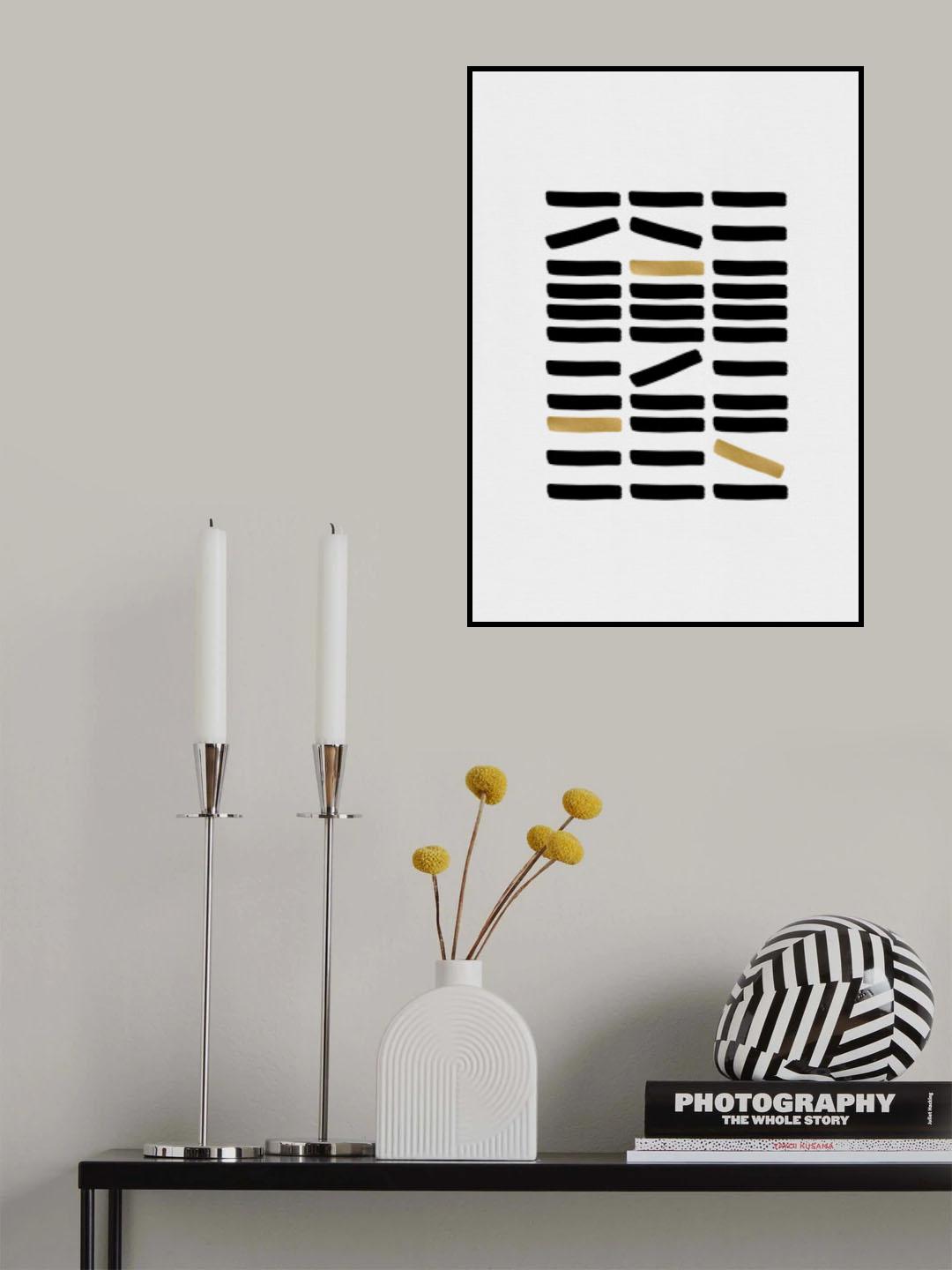 Black & Gold Abstract Poster och Canvastavla