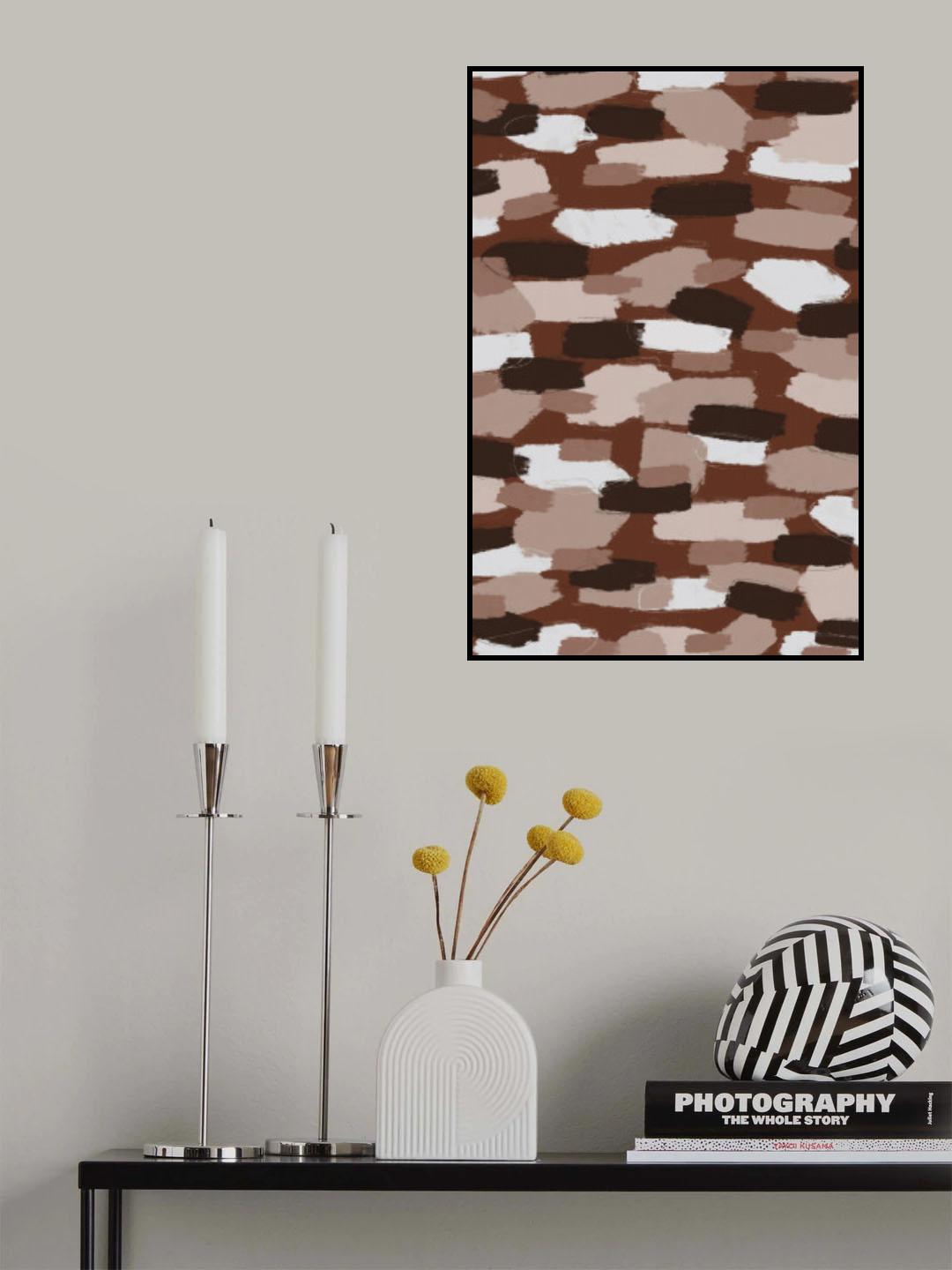 Brown Beige Strokes Poster och Canvastavla