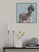 Spring Flower Bonnet On Zebra Poster och Canvastavla