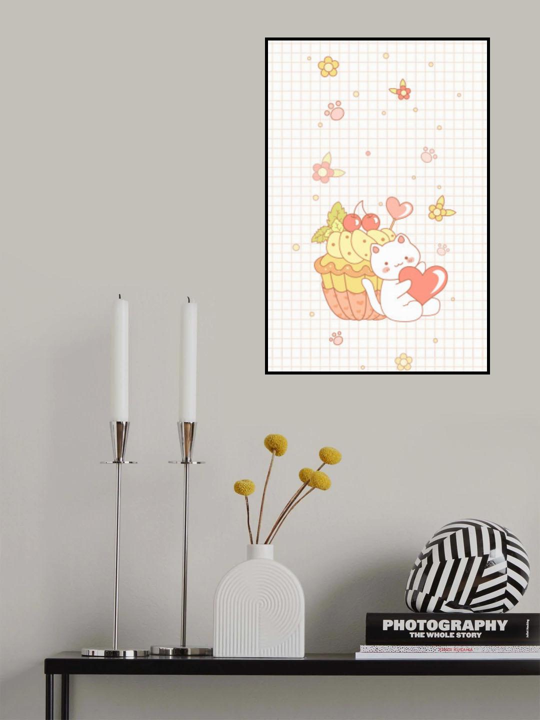 Cat And Cake Poster och Canvastavla