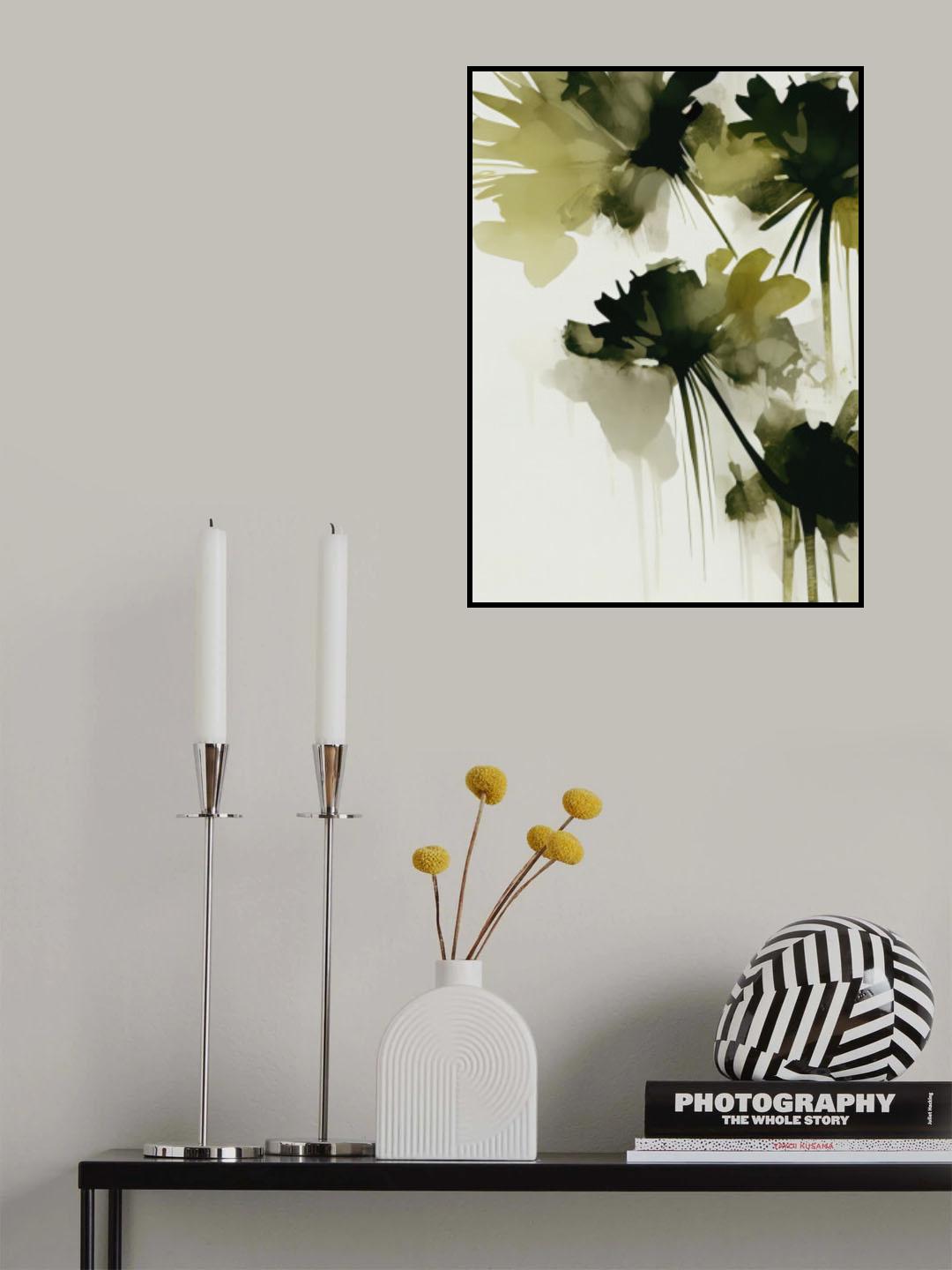 Green Flowers Poster och Canvastavla