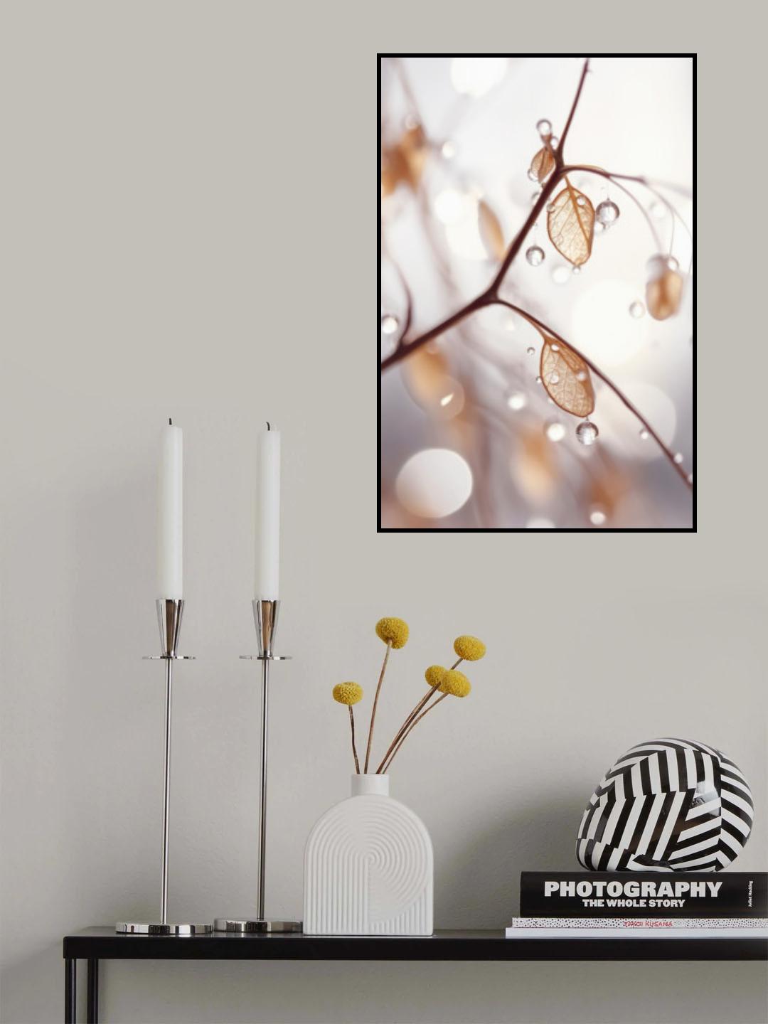 Tiny Wet Leafs Poster och Canvastavla