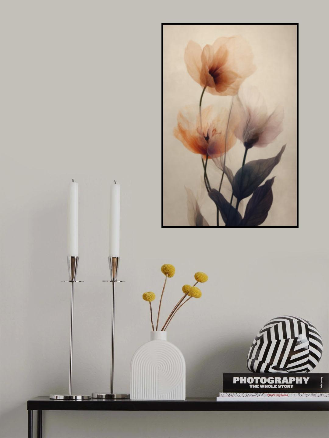 Parchment Flowers No 2 Poster och Canvastavla