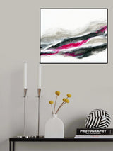 Fuschia and Silver Wave Poster och Canvastavla