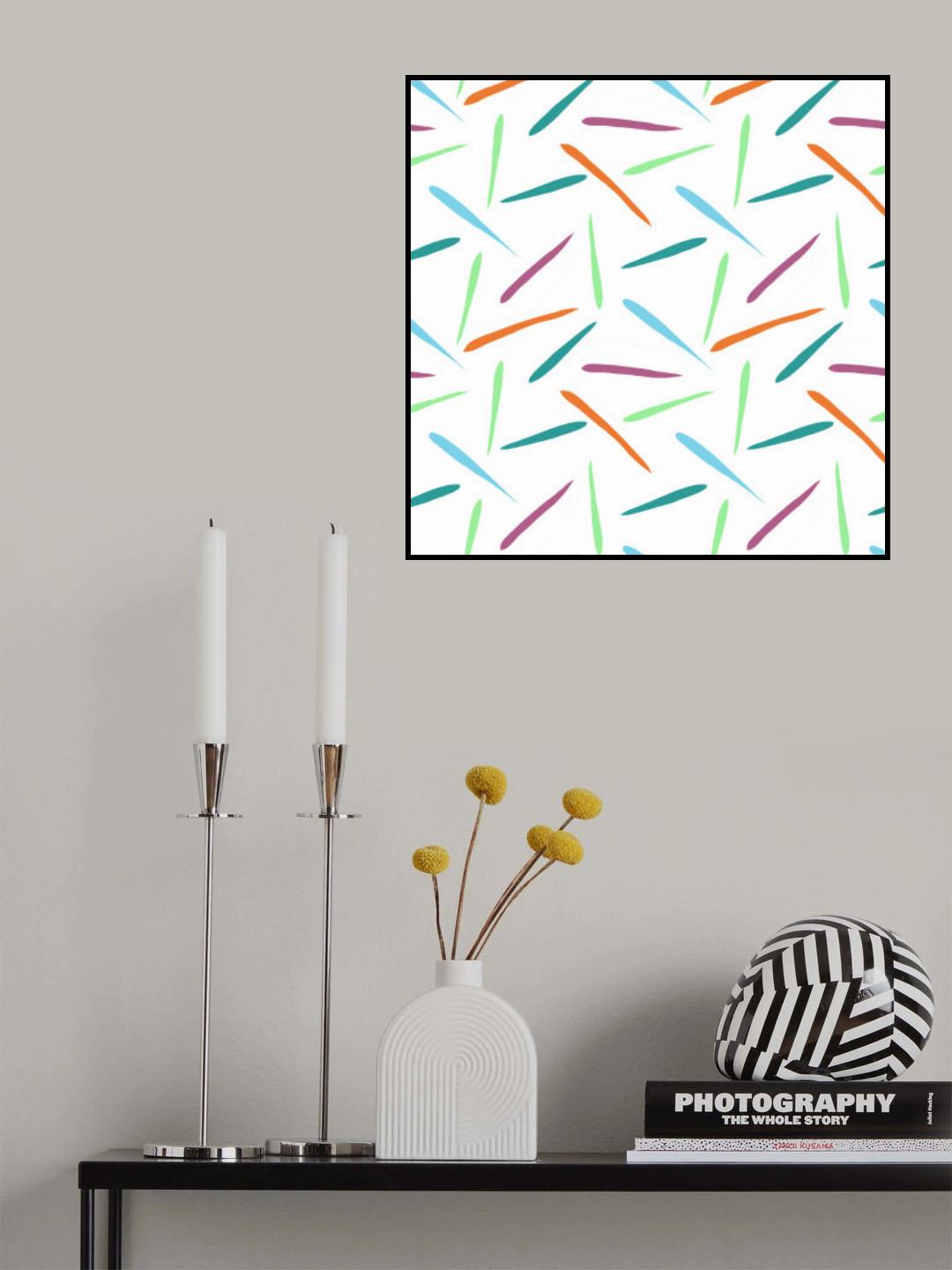 Falling Lines Multicolor Geometric Poster och Canvastavla