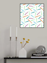 Falling Lines Multicolor Geometric Poster och Canvastavla