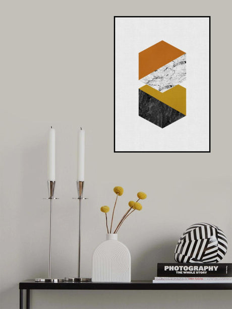 Geometric Hexagons Poster och Canvastavla