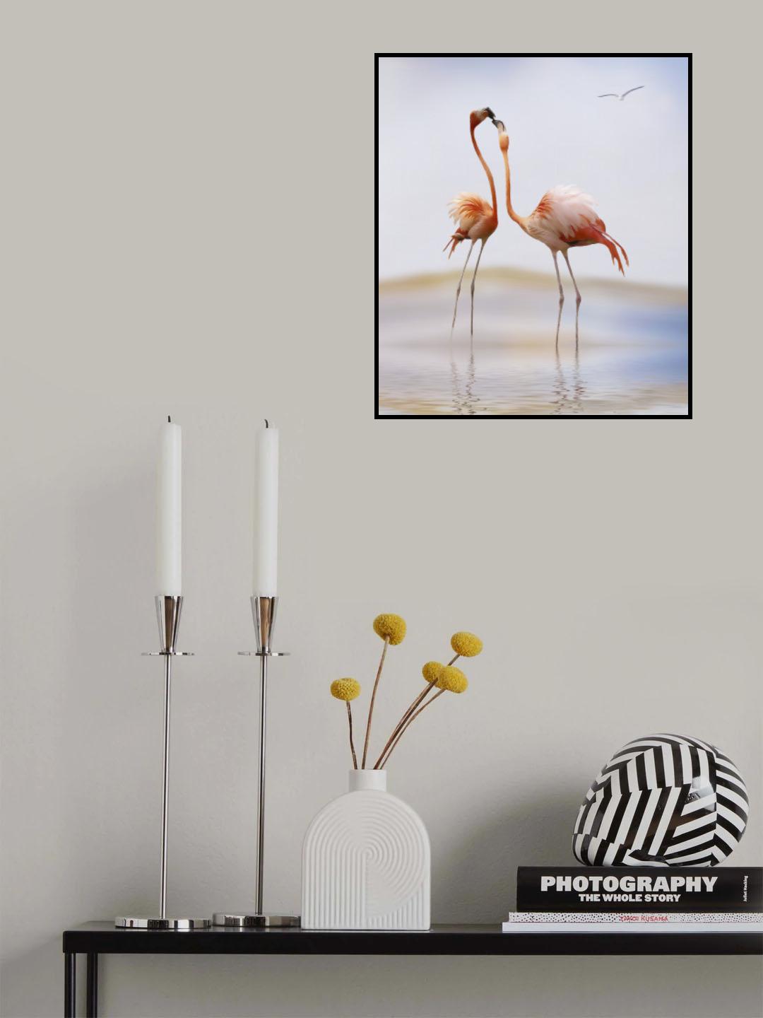 flamingo kiss Poster och Canvastavla