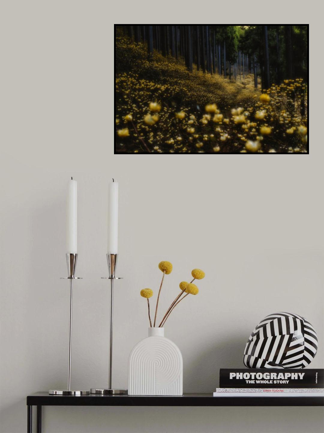 Golden forest (”Mitsumata” in full bloom) Poster och Canvastavla