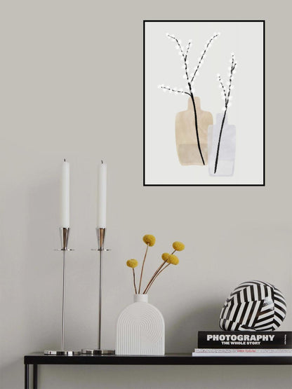 Flower branches in vases