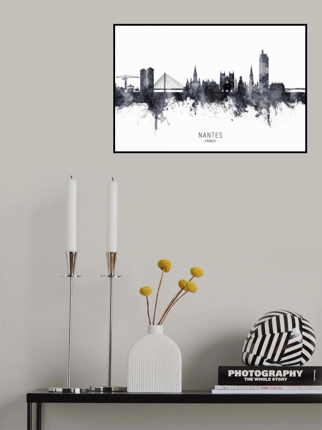 Nantes France Skyline Poster och Canvastavla