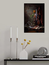 Still life with violin and rose Poster och Canvastavla