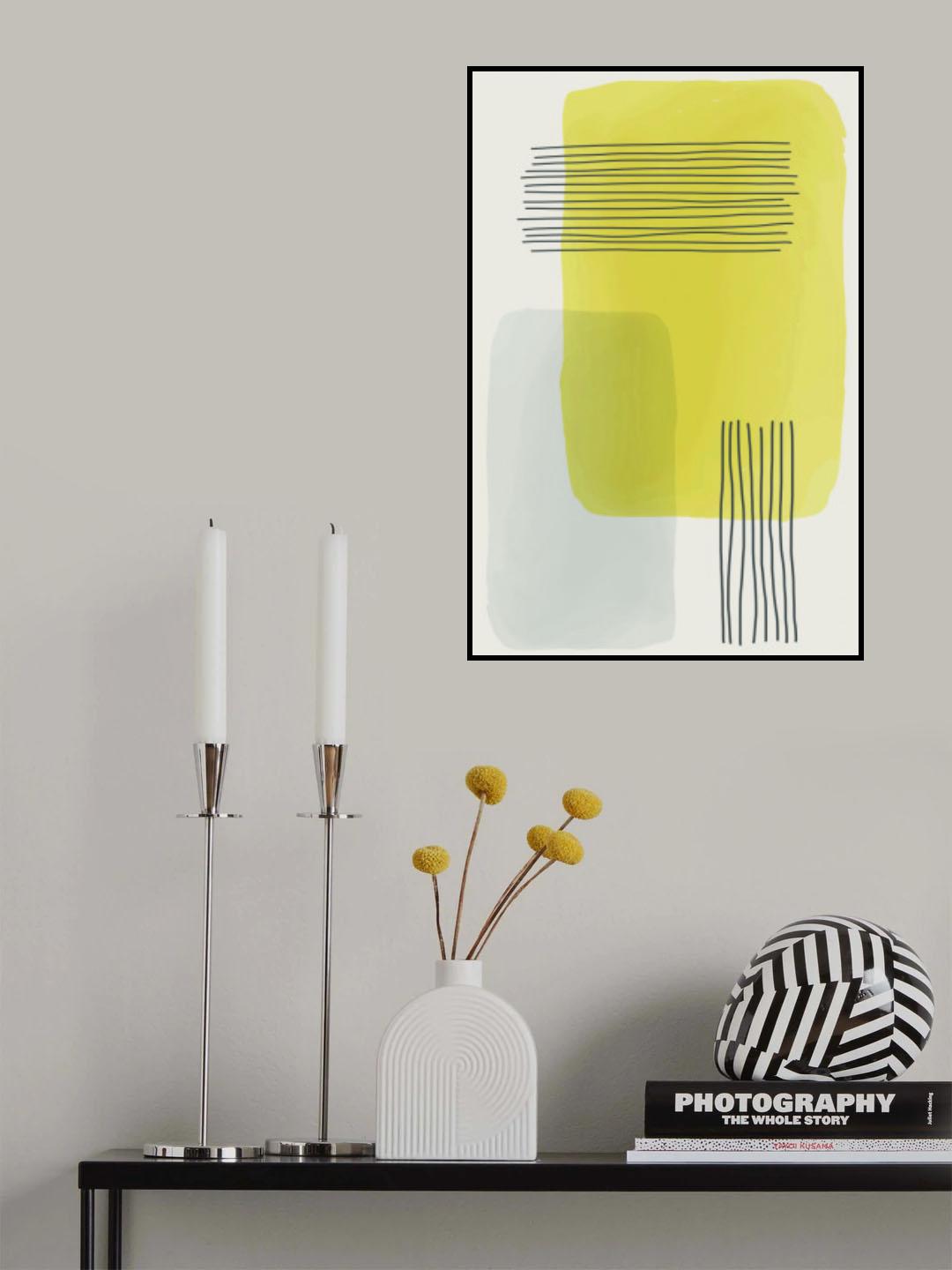 Yellow Watercolor Shapes Series #1 Poster och Canvastavla