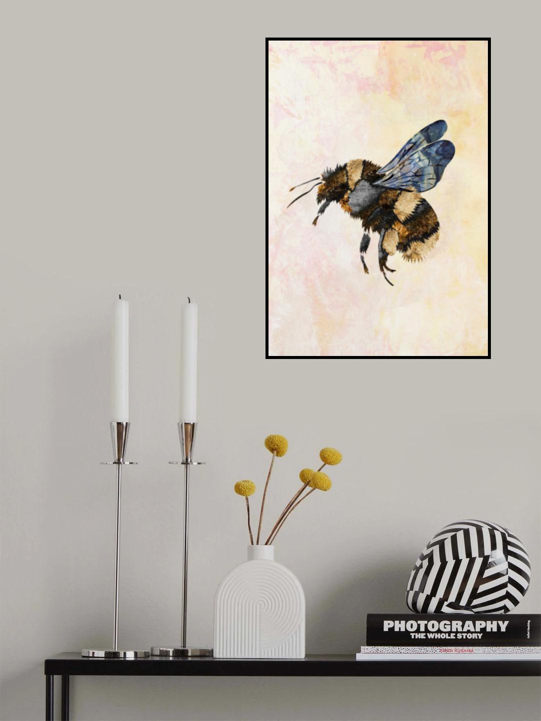 Grunge Watercolour Bee Poster och Canvastavla