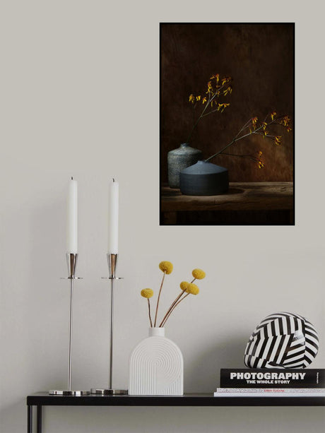 Still life with oker flowers Poster och Canvastavla