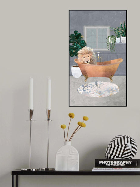 Leo Lion in Copper Bath Poster och Canvastavla