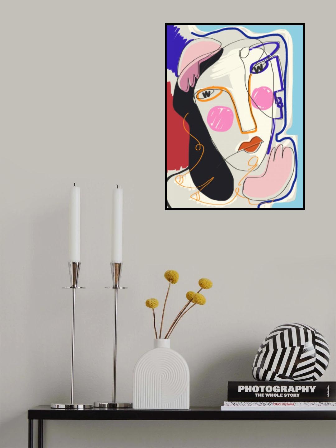 Muse Line Art Portrait Poster och Canvastavla