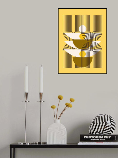 Mid Century In Yellow Poster och Canvastavla