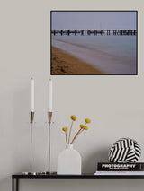 old pier on the beach and long exposure sea waves Poster och Canvastavla