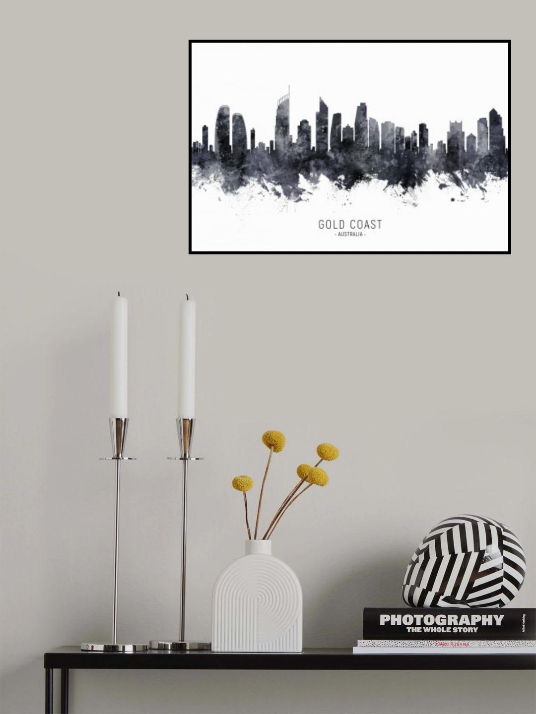 Gold Coast Australia Skyline Poster och Canvastavla