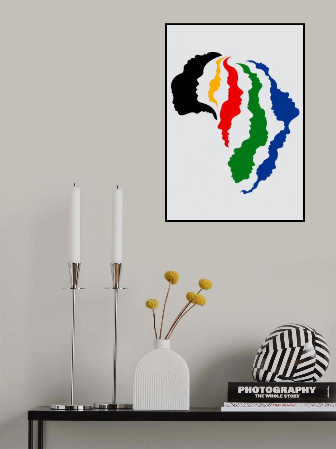 Africa continent colour face profiles Poster och Canvastavla