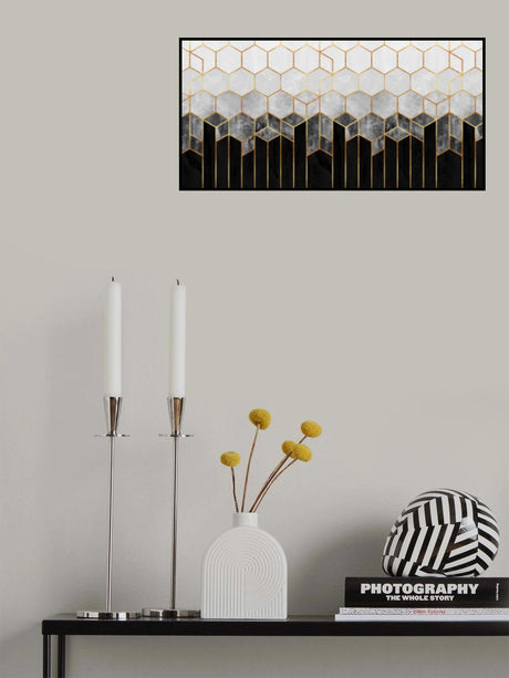 Soft Blue Gradient Cubes Poster och Canvastavla
