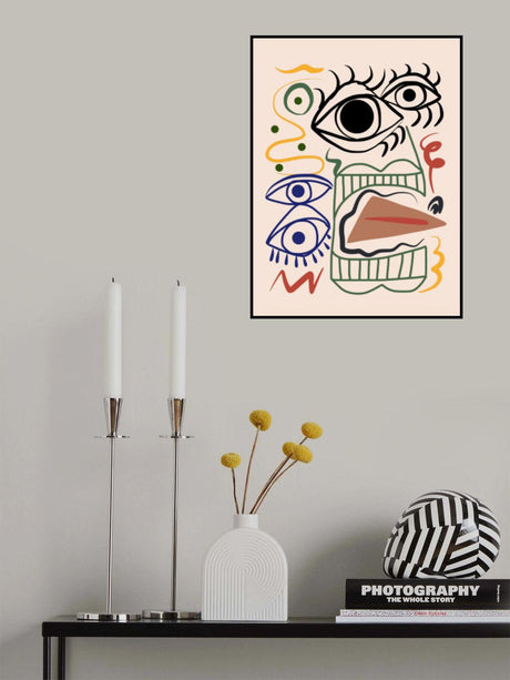 Line Art Bizarre Totem Poster och Canvastavla